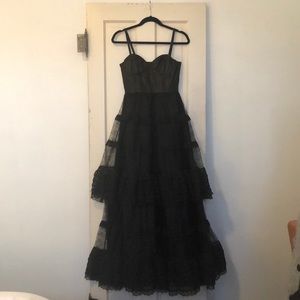 New Alice + Olivia Leather Bustier Ball Gown